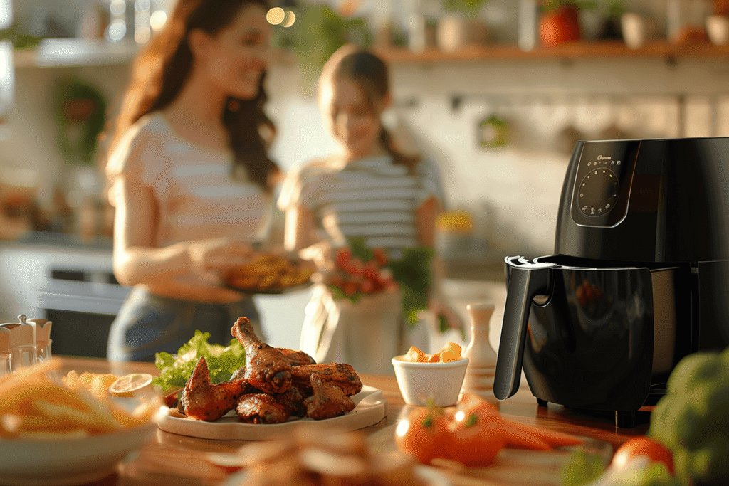 air fryer cooking modern kitchen